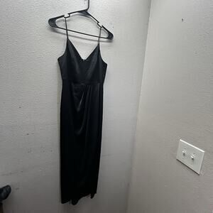 Express Women's Satin Midi Dress Size 4 NWT Black Cocktail Dressy Wedding Guest‎